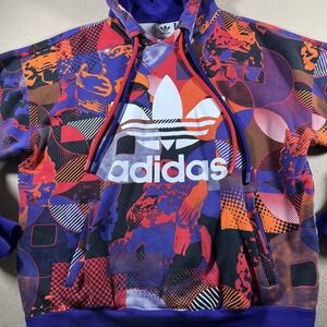 Adidas‎ CNY Hoodie Men Small Geometric Purple Orange GN5448 Streetwear